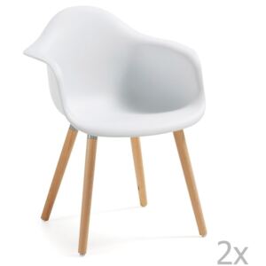 Sada 2 bílých jídelních židlí La Forma Kenna
