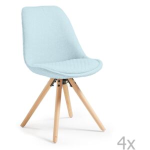 Sada 4 světle modrých jídelních židlí La Forma Lars