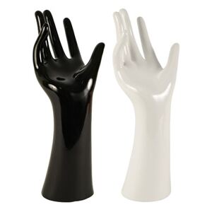 Autronic Porcelánová ruka na prstýnky - černá JUM06212-1-BK
