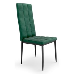 Čalouněná prošívaná vysoká židle Tmavě zelená CLARA