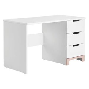 Bílo-růžový psací stůl Pinio Mini, délka 120 cm