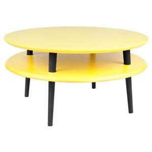 Žlutý konferenční stolek s černými nohami Ragaba UFO, Ø 70 cm