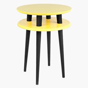 Žlutý příruční stolek s černými nohami Ragaba UFO, Ø 45 cm