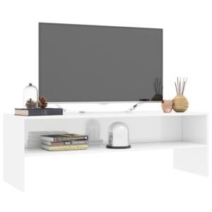 TV stolek bílý s vysokým leskem - dřevotříska | 120x40x40 cm