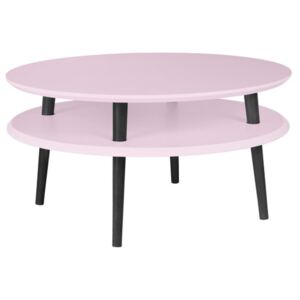 Světle růžový konferenční stolek s černými nohami Ragaba UFO, Ø 70 cm