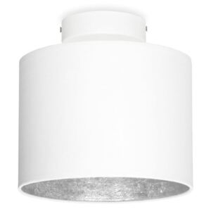 Bílé stropní svítidlo s detailem ve stříbrné barvě Sotto Luce MIKA Elementary XS CP