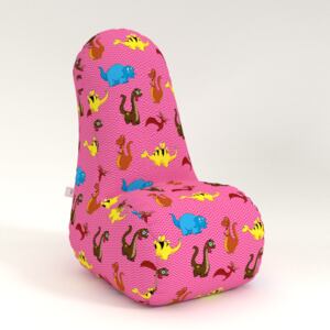 Sedací vak Chair Mini Dinosauři - růžová
