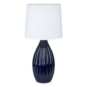 Modro-bílá stolní lampa Markslöjd Stephanie, ø 24 cm