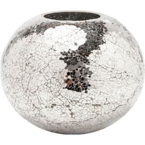 Váza ve stříbrné barvě Kare Design Mosaix Disco, 21 cm