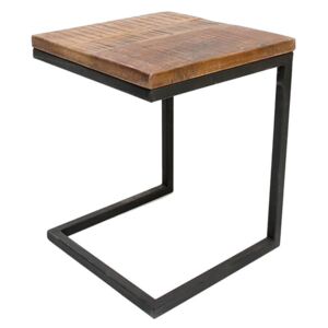 Černý příruční stolek s deskou z mangového dřeva LABEL51 Box