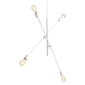 Bílé závěsné světlo pro 4 žárovky Custom Form Twigo