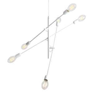 Bílé závěsné světlo pro 6 žárovek Custom Form Twigo