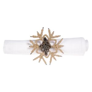 Sada 12 dekorativních kroužků na ubrousky Côté Table Snowflake