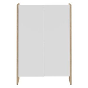 Bílá koupelnová skříňka s hnědým korpusem TemaHome Biarritz, výška 89,5 cm