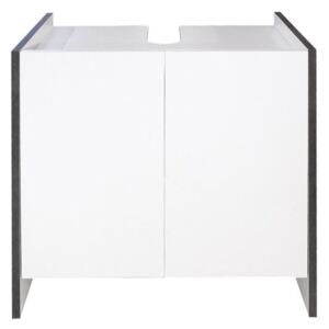 Bílá koupelnová skříňka s šedým korpusem TemaHome Biarritz, výška 59,2 cm