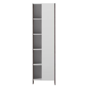 Bílá koupelnová skříňka s šedým korpusem Symbiosis Auben, výška 180 cm