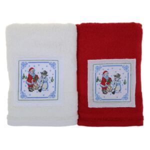 Sada 2 ručníků Kardan Adam Red&White, 50 x 100 cm