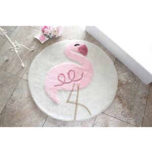Koupelnová předložka Alessia Pink Flamingo, Ø 90 cm