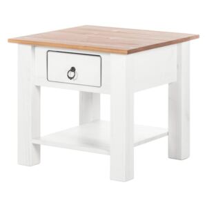 Bílý konferenční stolek z borovicového dřeva s přírodní deskou Støraa Klein