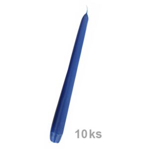 Svíčka kónická modrá 10 ks 24, 5 x 2, 4 cm