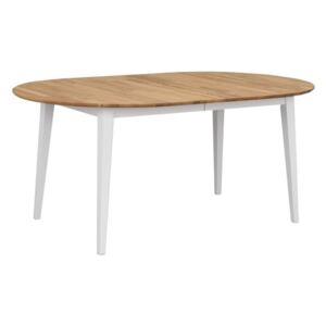 Oválný dubový rozkládací jídelní stůl s bílými nohami Folke Mimi, délka až 210 cm