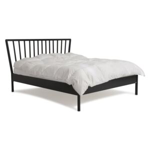 Černá ručně vyráběná postel z masivního březového dřeva Kiteen Melodia, 160 x 200 cm