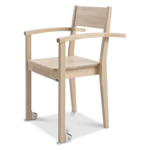Lakovaná ručně vyráběná jídelní židle z masivního březového dřeva s kolečky Kiteen Joki
