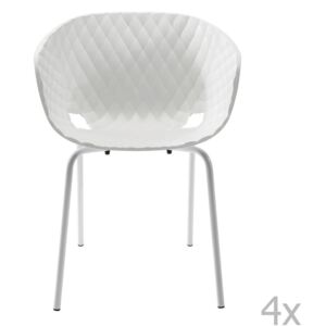 Sada 4 bílých jídelních židlí Kare Design Radar Bubble
