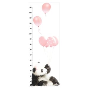Nástěnná samolepka s měřítkem výšky Dekornik Pink Panda, 60 x 160 cm
