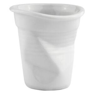 Bílý zmačkaný porcelánový hrnek KJ Collection, 100 ml