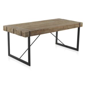 Dřevěný jídelní stůl s kovovými nohami Geese Robust, 200 x 90 cm