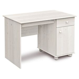Bílý psací stůl z borovicového dřeva Faktum Tomi