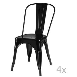 Sada 4 černých židlí Furnhouse Korona