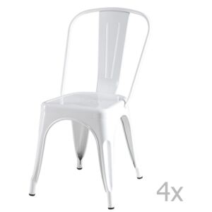 Sada 4 bílých židlí Furnhouse Korona