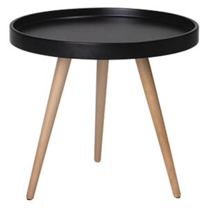 Černý konferenční stolek s nohami z bukového dřeva Furnhouse Opus, Ø 50 cm