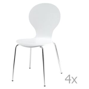 Sada 4 bílých jídelních židlí Furnhouse Rudi