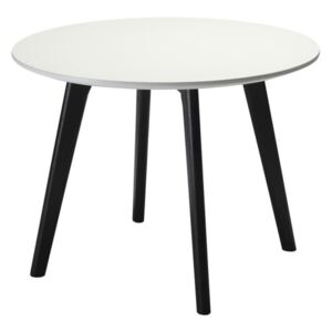 Černo-bílý konferenční stolek s nohami z dubového dřeva Furnhouse Life, Ø 60 cm