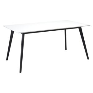 Bílý jídelní stůl s černými nohami Furnhouse Life, 160 x 90 cm