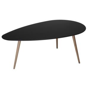 Černý konferenční stolek s nohami z bukového dřeva Furnhouse Fly, 160 x 66 cm