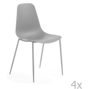 Sada 4 šedých jídelních židlí La Forma Wassu