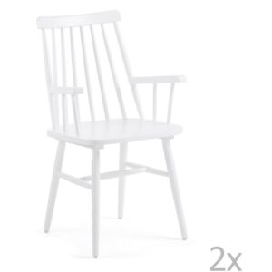 Sada 2 bílých jídelních židlí La Forma Kristie