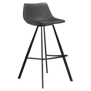 Šedá barová židle s černým kovovým podnožím DAN–FORM Pitch