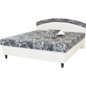 Čalouněná postel Corveta 160x200, bílá/šedá, vč. matrace a úp