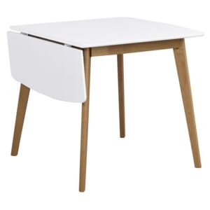 Jídelní stůl s konstrukcí z dubového dřeva se sklápěcí deskou Rowico Olivia, délka 80 + 30 cm
