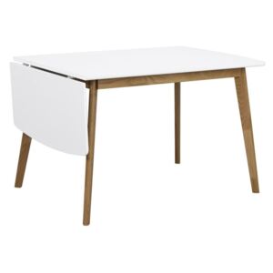 Jídelní stůl s konstrukcí z dubového dřeva se sklápěcí deskou Rowico Olivia, délka 120 + 40 cm