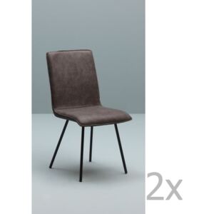 Sada 2 tmavě hnědých židlí Design Twist Moen