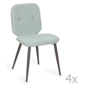 Sada 4 mentolově modrých jídelních židlí Design Twist Tabou