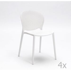 Sada 4 bílých židlí Design Twist Gavle