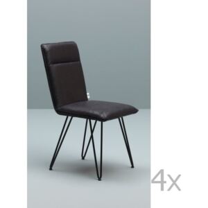 Sada 4 černých židlí s černým podnožím Design Twist Elice