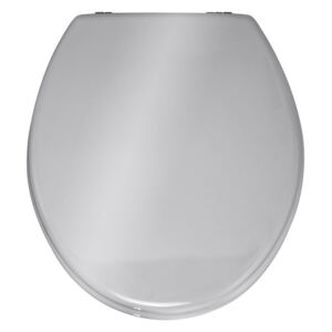 Leskle šedé WC sedátko Wenko Prima, 41 x 38 cm